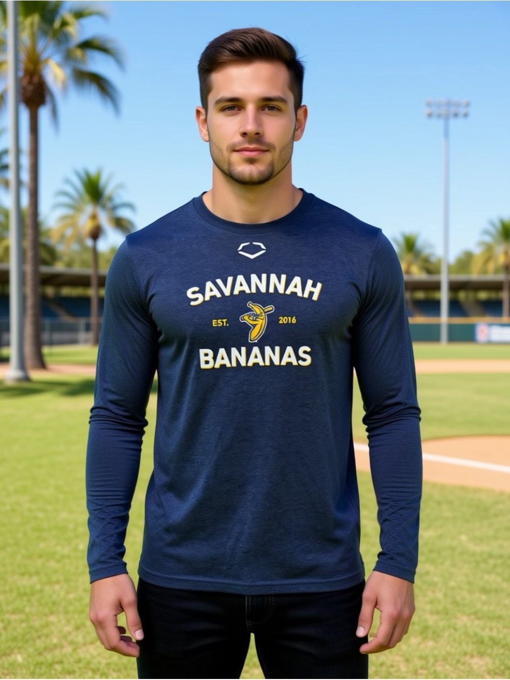 EvoShield Bananas Savannah Bananas Gray Long Sleeve Shirt